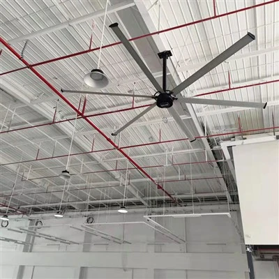 พัดลมเพดานไร้แปรงถ่าน HVLS PMSM